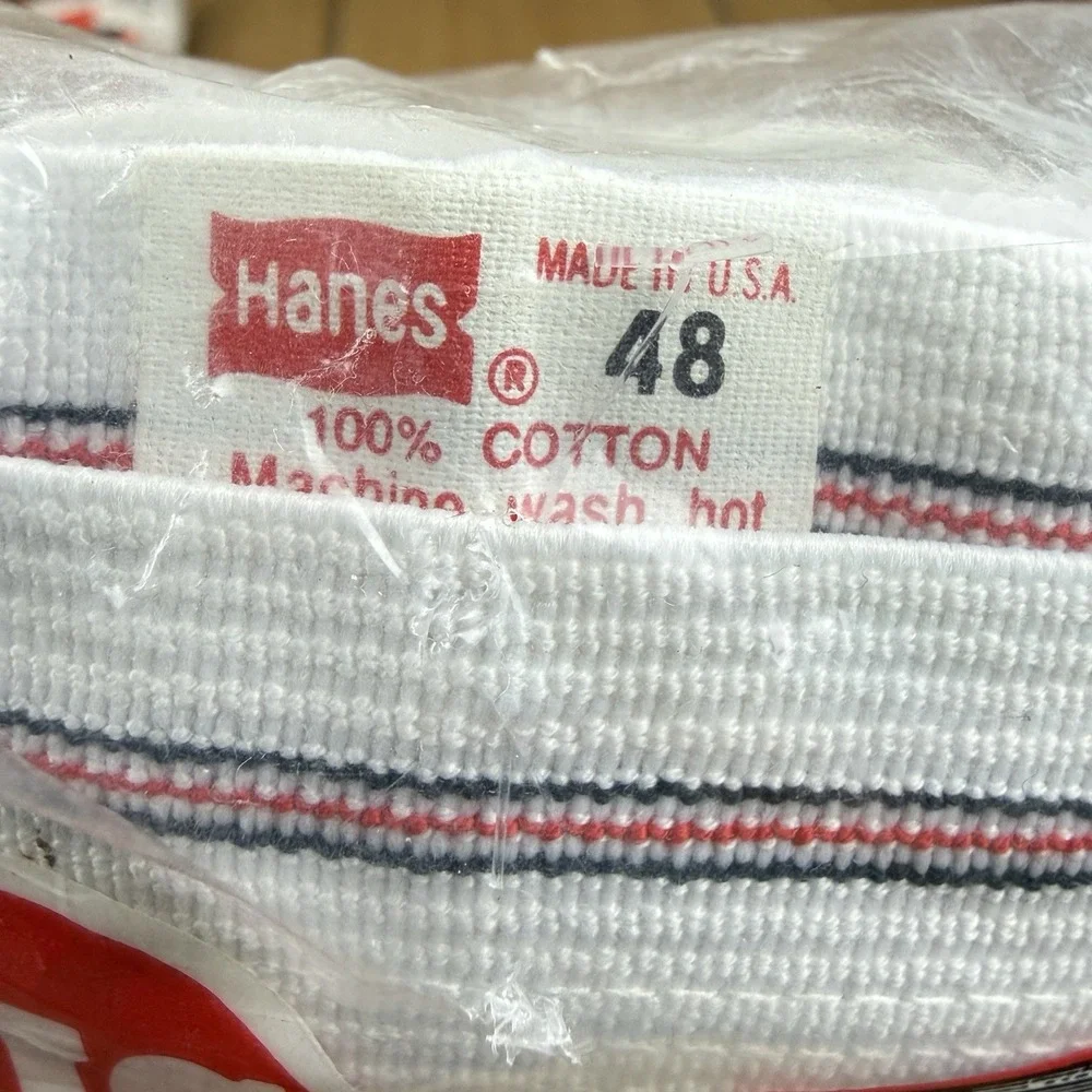Vintage 1977 White‎ Hanes Briefs Waist 48 100% Cotton USA 3 Pk  New